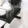 thumbnail image 3 of Kitchen Dish Drainer Drying Rack Stainless Steel Dish Rack with Removable Rustproof Drainboard and Utensil Caddy, 16.7" x 11.2" x 5.9" (Black), 3 of 7