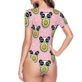 thumbnail image 4 of Gaeub Panda Avocado Women'S Short Sleeve One Piece Swimsuit Sexy High-Waisted Bodysuit For Swimming, Beach, Sports - Small, 4 of 9