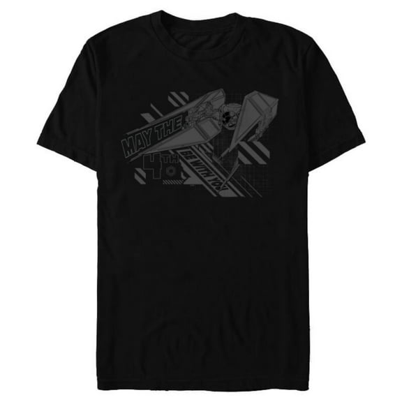 Star Wars Day May the 4th Be With You Kylo Ren TIE Fighter - Short Sleeve Blended T-Shirt for Adults - Customized-Black