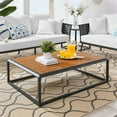 thumbnail image 5 of Modway Stance Aluminum & Wood Patio Coffee Table in Gray and Natural, 5 of 7