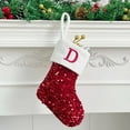 thumbnail image 4 of CSChome Christmas Sequin Socks Hand Knitted Embroidered Letters Christmas Stocking Unique Shiny Design Large Size Christmas Decorations Stocking, 4 of 7