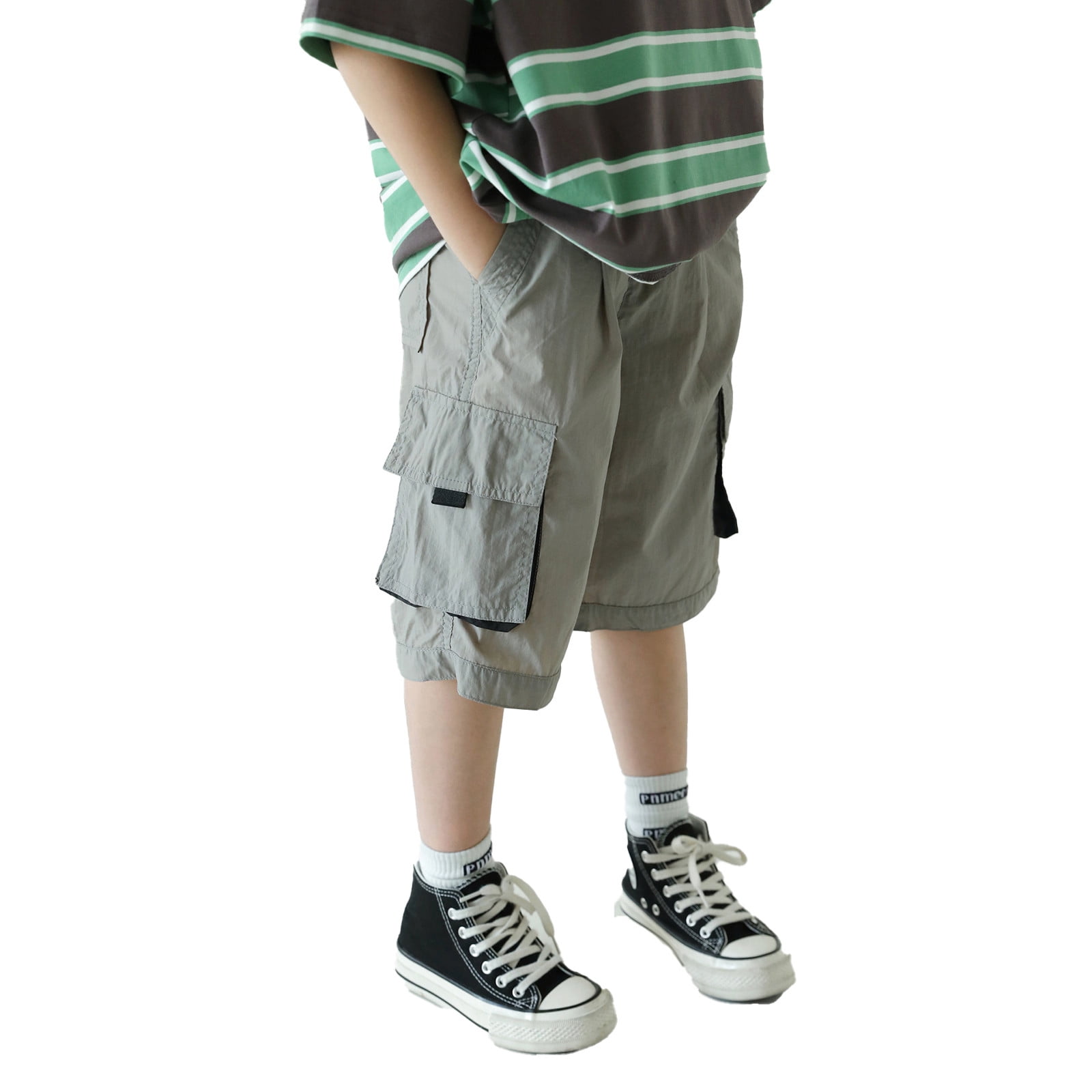 Hiijoy Little Boys Trendy Cargo Shorts Breathable Casual 5 Inch Shorts Sizes 5-6Y