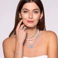 thumbnail image 2 of Something Borrowed, Something New. Vintage Vibes. A Necklace that show her Personality. TheJewelryHut Vintage Inspired Style Blue Crystalline and Pearls Silver Necklace, 2 of 2