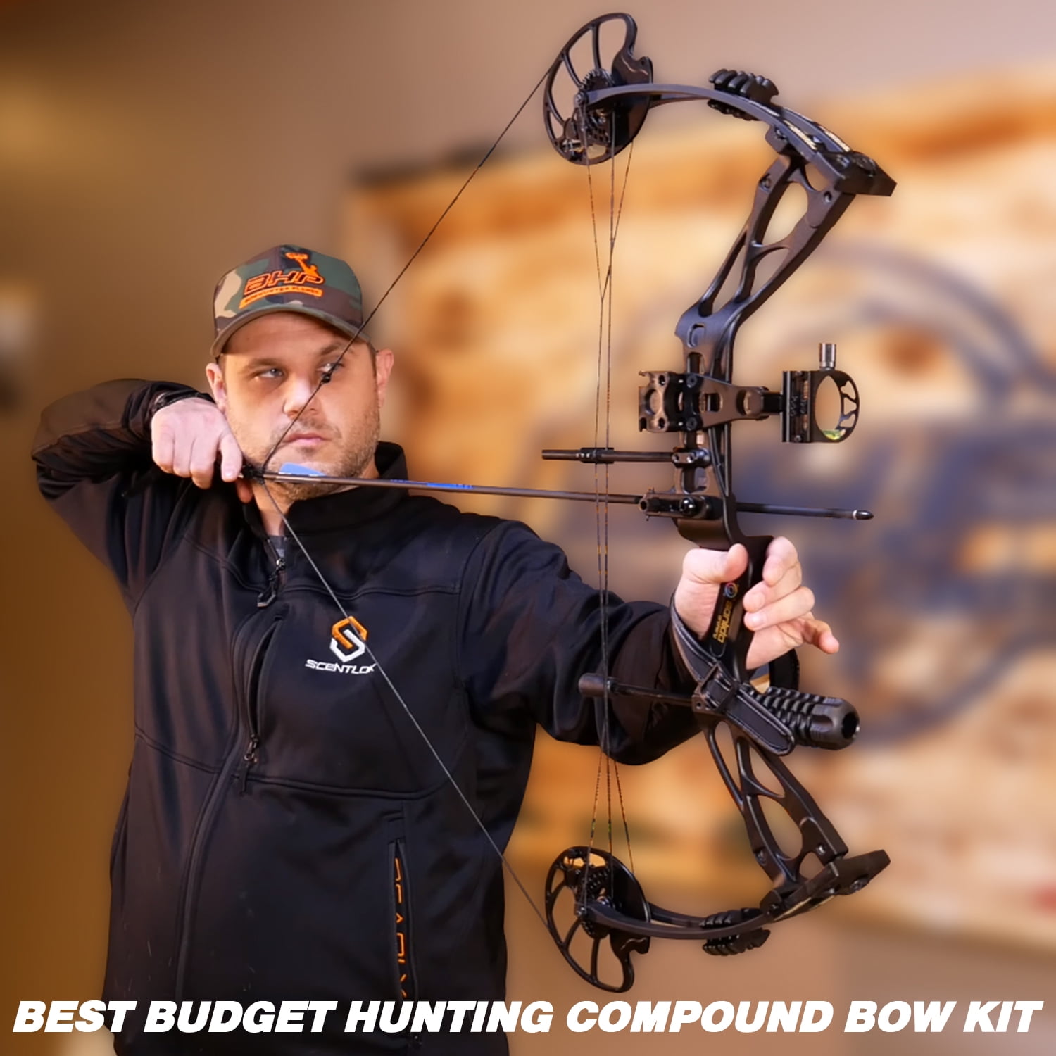 Sanlida DragonX8 RTH Compound Bow Package, Black, Adjustable 18”-31” Draw Length, 0-70lbs Draw Weight, 310 FPS