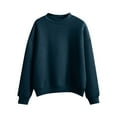 thumbnail image 2 of Charmgo Women's Mock Neck Long Sleeve Solid Color Sweatshirt Cut Edge Cotton Thermal Top Fashion Jumper Turtleneck Sweater Women, Navy Sweatshirt for Women XXXL, 2 of 4