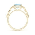 thumbnail image 2 of ANGARA Natural Cushion 2.45 ct Aquamarine Halo Ring with Marquise Motifs in 14K Yellow Gold for Women (Size-10x8mm) | March Birthstone, Anniversary, Jewelry Gift for Women | Natural Aquamarine Ring, 2 of 9