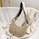 thumbnail image 5 of Bolso hobo de paja de verano con cremallera de embrague para mujer a la moda para regalo (blanco), 5 of 8