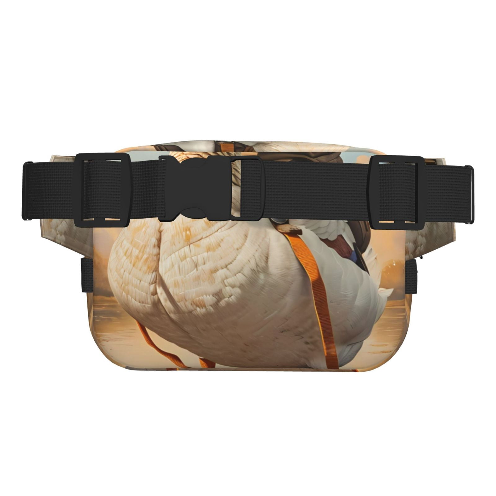 Picia Hiking Duck Print Square Double-Layer Waist Bag Mini Adjustable Waist Belt Bag Exercise Running Travel Hiking