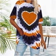 thumbnail image 1 of Wzzjkit T-Shirt pour Femme Grande Taille Décontracté à Imprimé Cœur à Manches Courtes à Col Rond Haut/chemise, 1 of 8