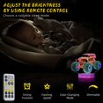 thumbnail image 3 of 3D Rock and Roll Musician Dinosaur Night Light for Boys, Three-Color Changing, Remote & Smart Touch Control, T-Rex Decor Table and Night Stand Lamp, B, 3 of 6