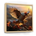 thumbnail image 2 of Designart "Golden Flight Of Yellow Parrots At Sunset" Parrot Floater Framed Wall Decor, 2 of 5