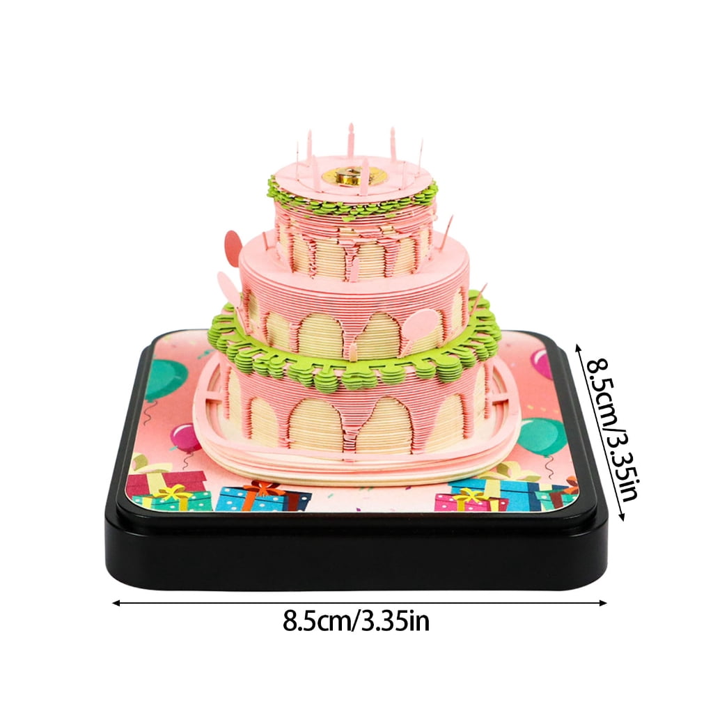 2026 Timepiece Calendar Table Ornament Paper Sculpture Birthday Cake Calendar