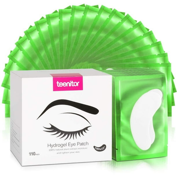 110 Pairs Eyelash Extension Gel Pads, Teenitor Lint Free Lash Under Eye