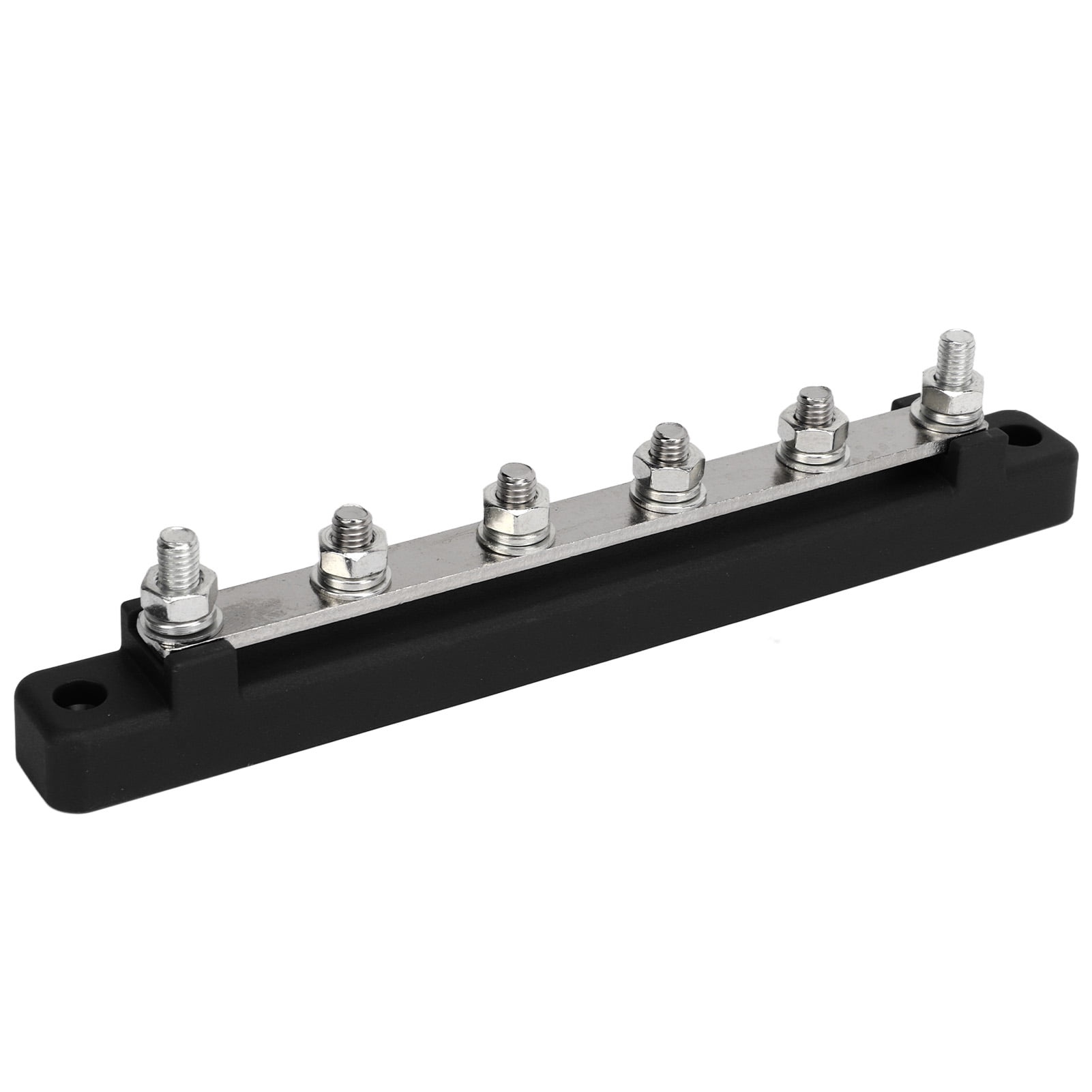 Power Distribution Block Bus Bar, M6 Terminal Studs Black Red Battery