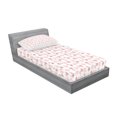 thumbnail image 2 of Ambesonne Floral Fitted Sheet & Pillow Sham Set, Vintage Tiny Poppy Flowers, Twinxl, Burgundy Blush and White, 2 of 2