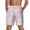 thumbnail image 3 of Kdxio Cute Rabbit Flower Print Men's Swim Trunks with Compression Liner 7 Inch Inseam Quick Dry Swim Shorts, 3 of 7