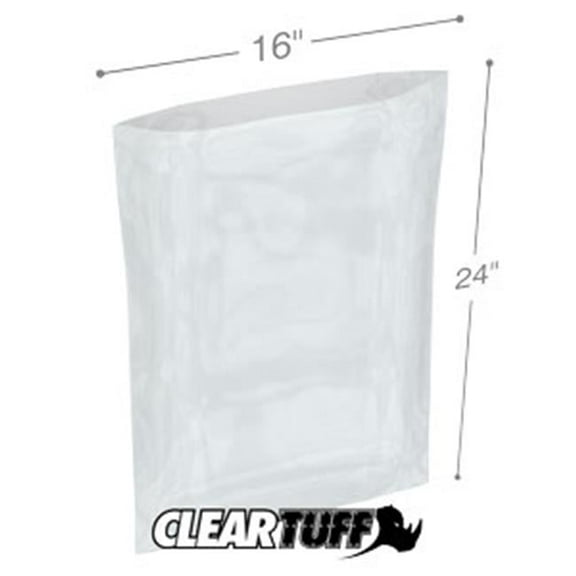 International Plastics PB21624 16 x 24 in. Clear Poly Bags, 0.002 Gauge - Case of 500