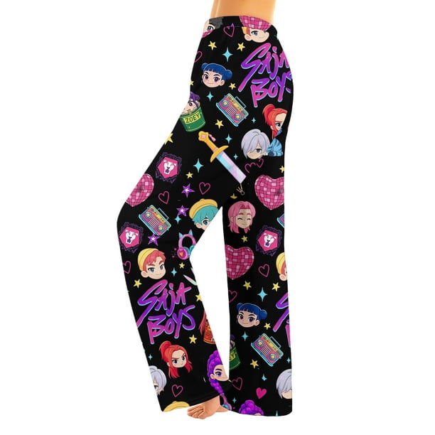 Pop Stars Demo-n Pajama Pants,HUNTR/X Rumi,Mire Zoeyy Kids Pajama Pants,Family Matching Pajamas with Cartoon Print Soft Breathable Sleepwear for Nightwear