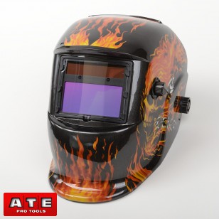 Flames Solar Powered Power Auto Dark Darkening Welding Helmet Welder's Hood