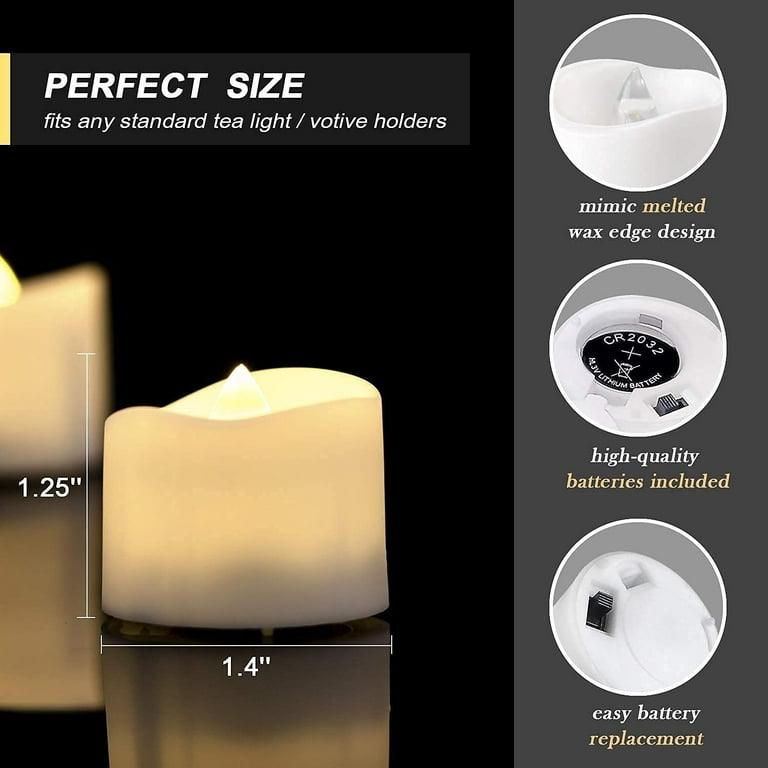 Battery Tea Lights with Timer 6 Hours on and 18 Hours Off in 24