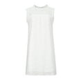 thumbnail image 4 of Vestido de fiesta Midi de encaje suelto con recorte de ganchillo de encaje sin mangas Sexy con cuello redondo a la moda de verano para mujer Pompotops  ghjkhdj5258, 4 of 8