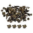 thumbnail image 1 of Unique Bargains 50 Ensembles Rivet de Pointe 10mm Pyramide Rivet Rapide Clous Carrés Pointes Ton Bronze, 1 of 5