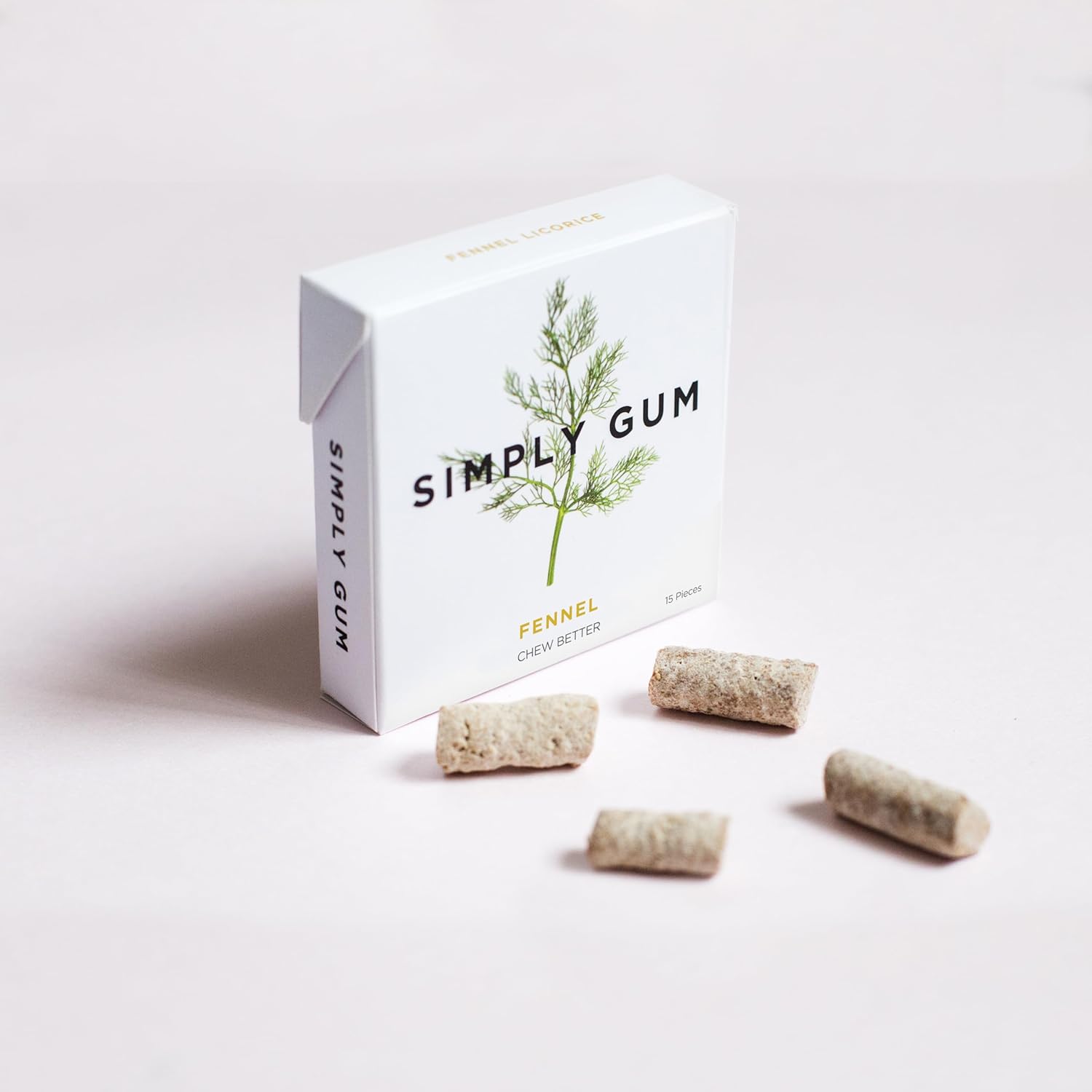 Simply Gum All Natural Gum - Fennel Licorice - Case of 12 - 15 Count