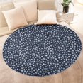 thumbnail image 4 of Dark Blue Christmas Snowflake Pattern Round Blanket,Comfortable Soft Flannel Throw Blanket,All Season,Warm Lightweight Blankets for Sofa Bed Couch Living Room Chair 60"x60", 4 of 5