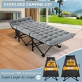 thumbnail image 6 of ABORON Oversized XXL Folding Camping Cot for Adults & Kids, 78" L x 32" W x 18" H Large Folding Guest Bed Cots, 900lb Sleeping Cot Folding Bed with 2 Sided Mattress & Carry Bag, 6 of 13