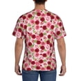 thumbnail image 3 of Bixox Men's Rose Flowers Printed Short Sleeve Skinny Athletic T-Shirt, 3 of 6