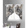 thumbnail image 3 of Black Marble Swag Valances for Windows, Retro Chic Abstract Mottled Texture Art Rod Pocket Sheer Valances for Small Windows, Swag Toppers Light Filtering for Kitchen Living Room 2 Panels 36''x36'', 3 of 6