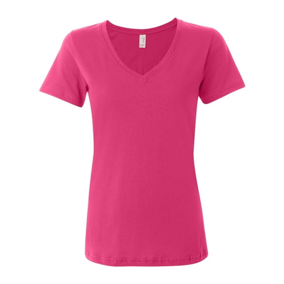 Anvil Ringspun Featherweight V-Neck T-Shirt (392A) Hot Pink, L