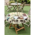 thumbnail image 3 of Outdoor Tablecloth with Umbrella Hole and Zipper, Beige Gnomes Easter Round Table Cloth 54 Inch Waterproof Tablecloth, Eggs Botanical Carrot Pastoral Picnic Table Cover for Patio Camping, 3 of 7