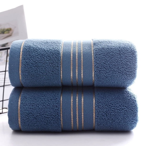 Nvzi 3 toallas de baño, proceso de corte, toalla de mano de algodón suave para el hogar, súper suave y altamente absorbente, 13,39 x 29,13 pulgadas (azul claro)
