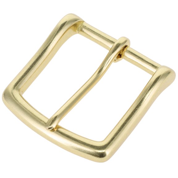 B1049 Natural Brass, Heel Bar Buckle, Solid Brass-LL, 1-1/2"