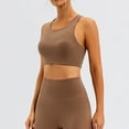 thumbnail image 6 of IWRICH Gym Sports Bra for Women High Support Padded Solid Sports Bras Workout Shockproof Comfortable Supportive Push up Tank Tops Brown XL, 6 of 7