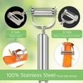 thumbnail image 4 of NOGIS Stainless Steel Dual Blade Vegetable Peeler - Commercial Grade Julienne Cutter, Scraper - Fruit, Potatoes, Carrot, Cucumber - Kitchen, Home Staple - Perfect Housewarming Gift, 4 of 7