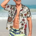 thumbnail image 7 of Kll Men'S Hawaiian Shirt Short Sleeve Button Down Beach Shirts-Dark Enchanted Flowers And Birds, 7 of 7