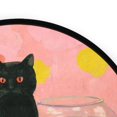 thumbnail image 4 of 36.2 Inch Round Floor Mat Black Cat and Goldfish Bowl Carpet Decor Rug for Living Room Bedroom, 4 of 6