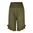 thumbnail image 4 of Women's Bermuda Shorts Knee Length High Waist Plus Size Summer Beach Flowy Wide Leg Short, 4 of 4