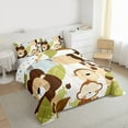 thumbnail image 3 of Manfei Cute Lion Giraffe Elephant Monkey Boy Girl 3 Pieces Queen Comforter Set,Cartoon Animal Ultra Soft Bedding Sets,Jungle Wildlife Bedding Comforter Set,Microfiber Bedroom Decor,Reversible, 3 of 8