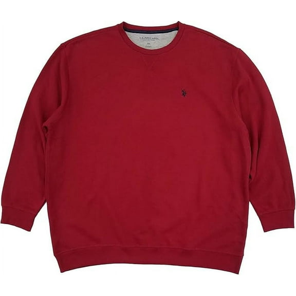 Us Polo Assn. Big and Tall Mens Embroidered Crew Neck Long Sleeve Sweatshirt, 4x-large Tall , Red