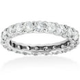 thumbnail image 1 of 3 ct Round Diamond Eternity Wedding Ring 14K White Gold Womens Stackable Band, 1 of 4