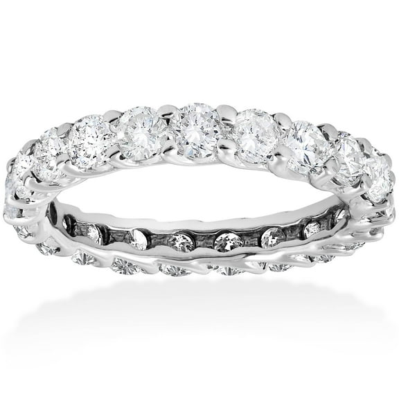 Pompeii 3ct Trellis Diamond Eternity Wedding Ring 14K White Gold (I/J,I2-I3)