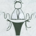 thumbnail image 4 of purcolt Womens Bikini Set Sexy Mini Bathing Suit 2 Piece Triangle Halter Top Tie Side Thong Swimsuit, 4 of 4