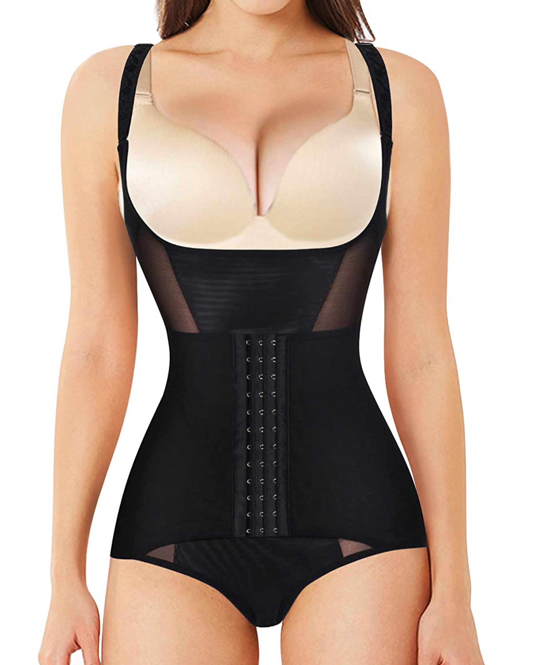 Nebility Women Waist Trainer Bodysuit Tummy Control Shapewear Slim Full Body Breathable Corset