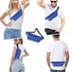 thumbnail image 5 of Riñonera para mujeres hombres | Bolso impermeable de nylon para cintura rojo, azul, gris, azul marino | 3 Bolsillos con cremallera | Correa ajustable de talla grande | Bandola, cinturón, bolsa para, 5 of 6