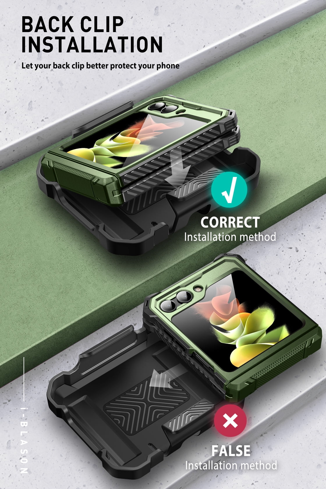 i-Blason Armorbox Series Case for Samsung Galaxy Z Flip 5 5G (2023), Full-Body Rugged Holster Case with Shock Reduction/Bumper (Guldan)