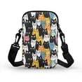 thumbnail image 2 of HELLHERO Cat Pattern with Zipper Adjustable Crossbody Bag Sling Bag with Double Zipper for Women Crossbody Bag, 2 of 7