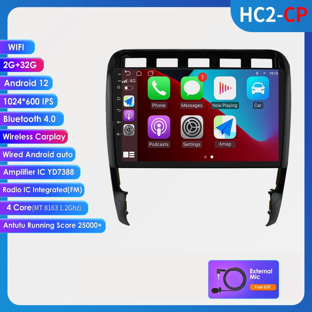 For 20022010 Porsche Cayenne Apple Carplay Android 12 GPS Navigation 9